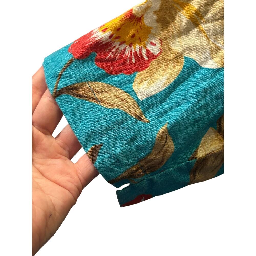 Jones New York Sport button up Linen Hawaiian shirt 3X Beachy travel tropical - Picture 6 of 6